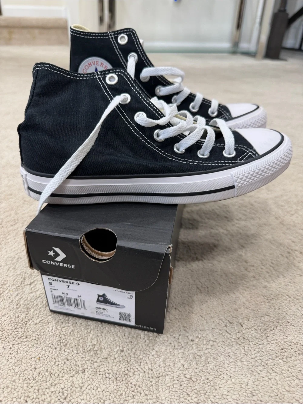 Converse Kids Black & White High Top Sneakers